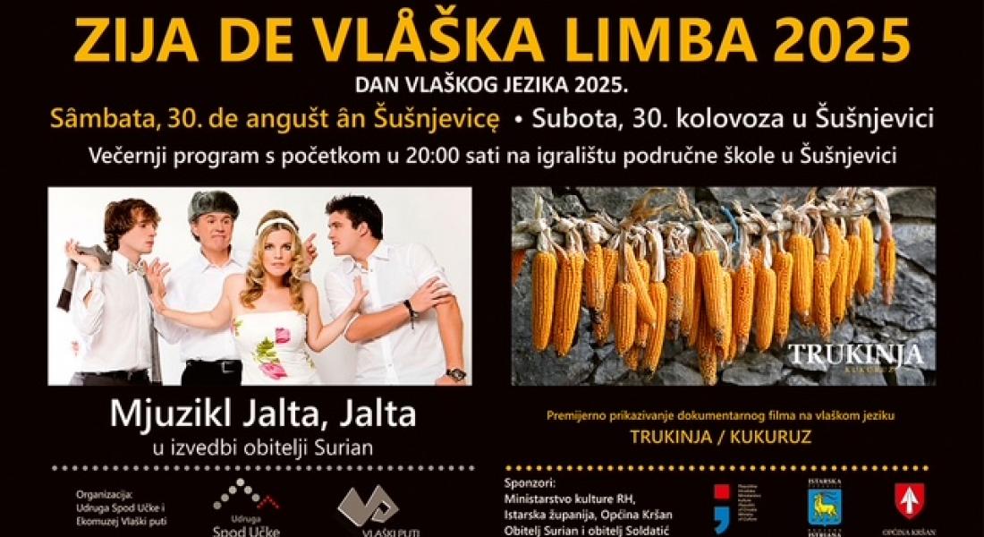 Šušnjevica domaćin Dana vlaškog jezika 2025.: premijera filma Trukinja/Kukuruz i mjuzikl Jalta, Jalt